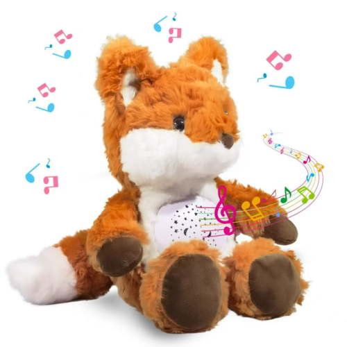 LINXUXIE Fox Stuffed Animal Baby Doll, Music & Sound Toy for Kids, Gifts for1 2 3 4 5 6 Year Old