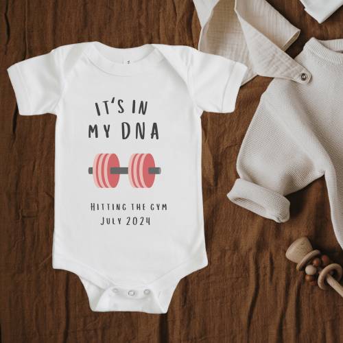 Cute Gym Baby Bodysuit | New Dad Gym Baby Gift| Gym Baby Shower Gift | New Mum Gym Gift Pregnancy Announcement