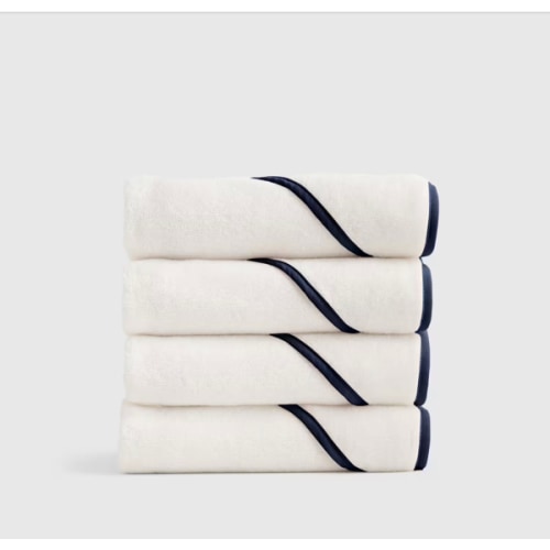 Organic Turkish Cotton Baby Hooded Towel Set 4-Pack in Navy