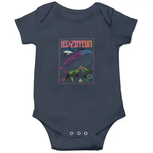 Ledzeppelin Onesies Kids's Short Sleeve Onesie 12M Navy sold by ByeolJin | SKU 131150191 | Printerval