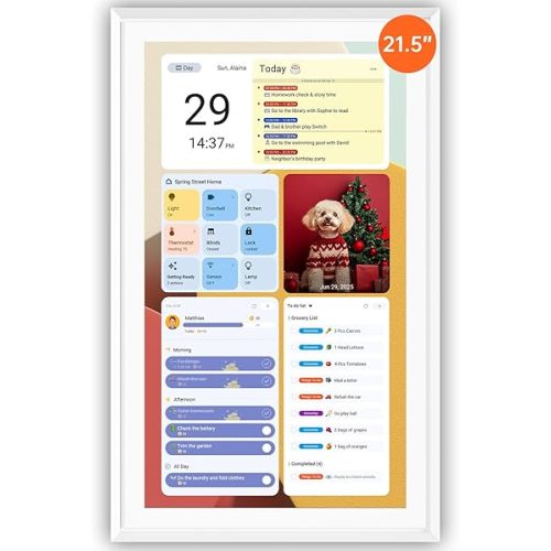 ApoloSign Digital Calendar: Electronic Calendar, Smart Touchscreen Interactive Display for Chore Chart, Family Schedules Planner, Supports All Apps via Google Play (White, 21.5-inch)