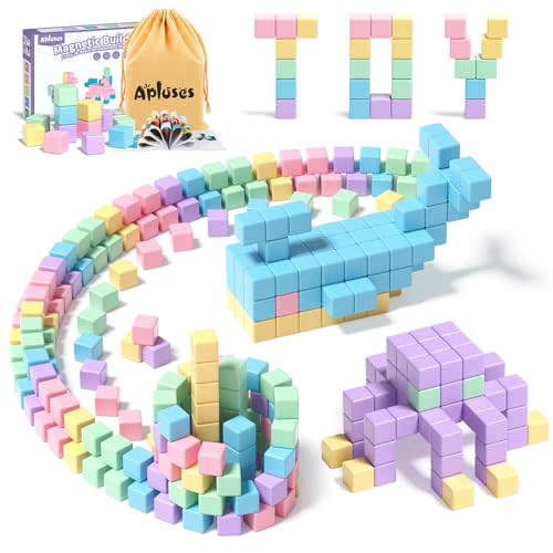 Apluses 32pcs Magnetic Blocks Building Cubes for Toddlers, Classroom Must Haves Creative Learning Kids Gifts, Preschool Montessori Sensory Autism Magnet Toys for Boys and Girls Ages 3 4 5 6