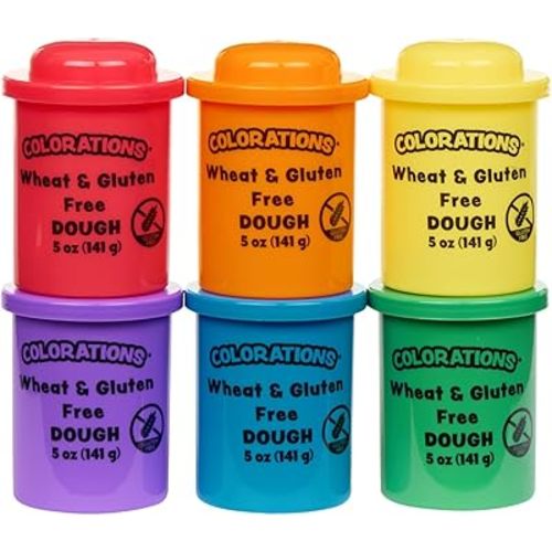 Colorations Wheat & Gluten Free Classic Dough - 6 Colors (5oz Each) | Non-Toxic, Play Dough, Bulk Set, Sensory Kit, Party Favors, Classroom Pack