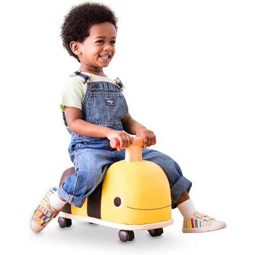 B. toys – Boom Buggy – Ride On – Wooden Ride On for Toddlers – Handle & 4 Smooth Wheels – Push & Roll Bee – 18+ Months