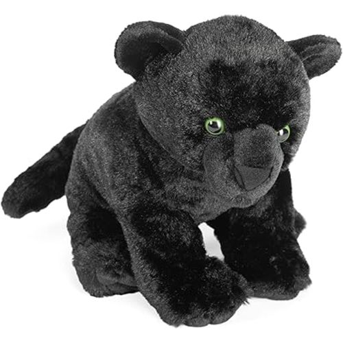 Wild Republic Jaguar Black, Cuddlekins, Stuffed Animal, 12 inches, Gift for Kids, Plush Toy, Fill is Spun Recycled Water Bottles