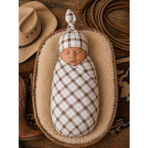 Western Cowboy Homestead Plaid Bamboo Baby Swaddle | Soft & Breathable – SpearmintLOVE