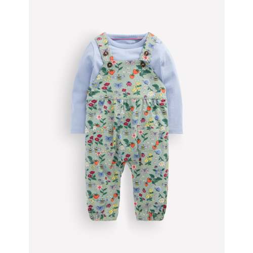 Jersey Overalls Set - Green Bee Garden | Boden USA