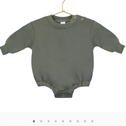 Sweatshirt Romper - Olive - 3-6mo