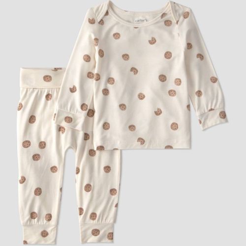 Carter's Just One You® Baby 2pc Cookie Comfy Soft Top & Bottom Set - Ivory 6M