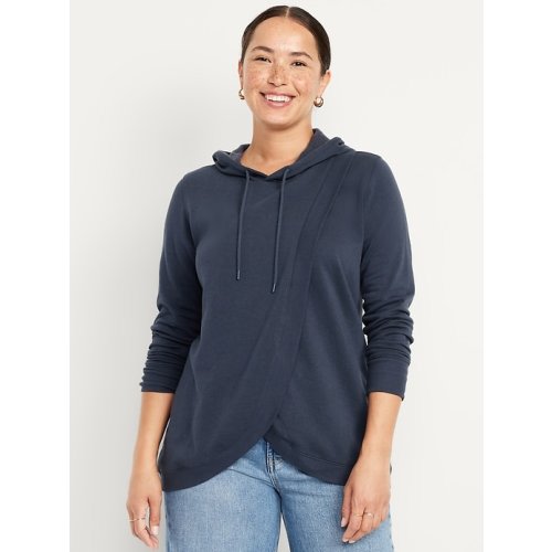 Maternity Cross-Front Nursing Pullover Hoodie