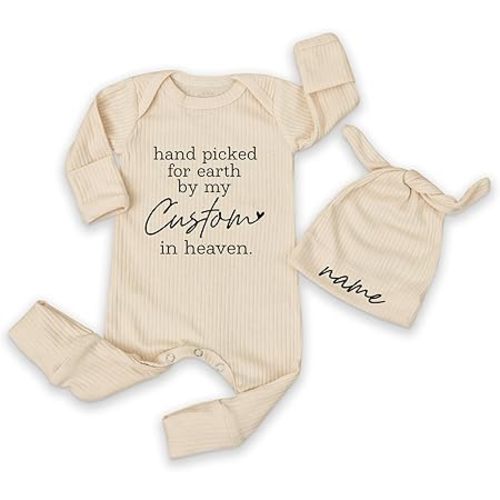 Custom Hand Picked for Earth by My Grandma in Heaven Newborn Bodysuit - Personalized Name Coming Home Outfit