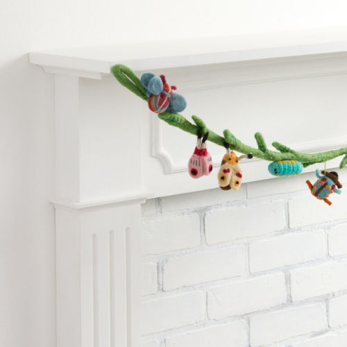 Multicolor Felted Wool Garden Bugs Garland