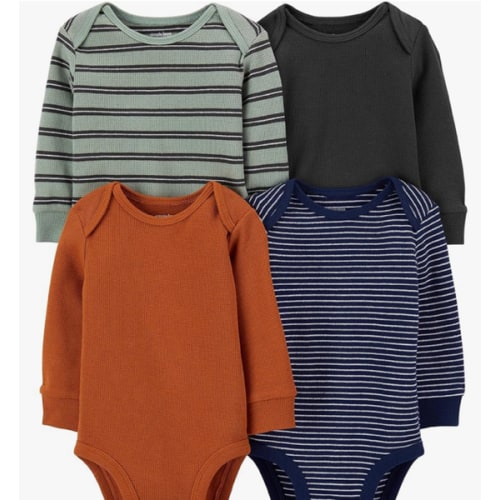 Simple Joys by Carter's Baby 4-pack Soft Thermal Long Sleeve Bodysuits