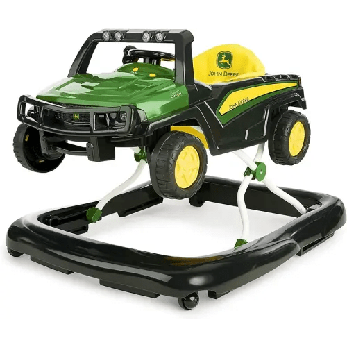 Bright Starts John Deere 4-in-1 Gator Green Baby Activity Center & Push Walker with Removable Interactive Steering Wheel Toy, 6 Months and up