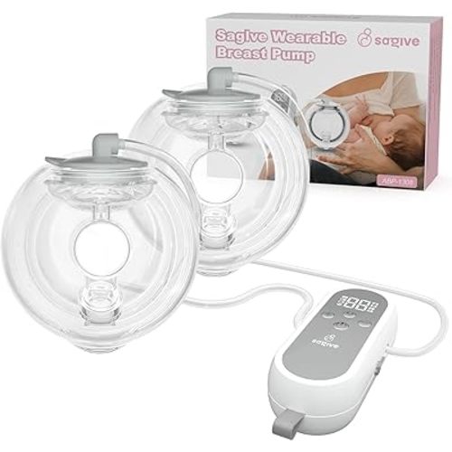 Wearable Breast Pump ABP-1308 | SPA-Level Comfort 3 Modes & 9 Levels Wearable Breastfeeding Pump, Low-Noise Electric Breast Pump Portable for Office & Home Use (27mm Shield, 21/24mm Flange)
