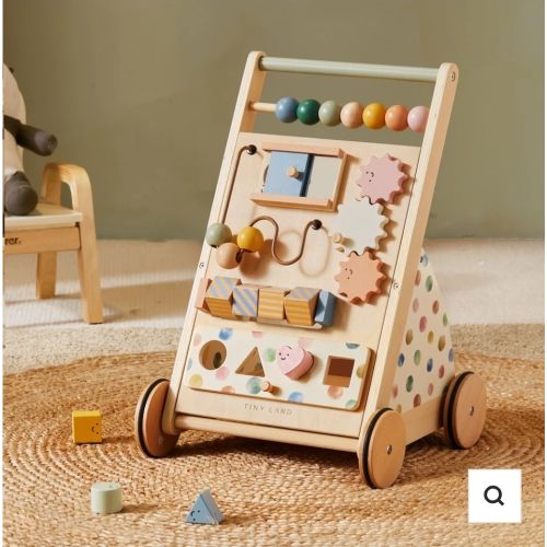 Tiny Land® Versatile Natural Wooden Baby Walker