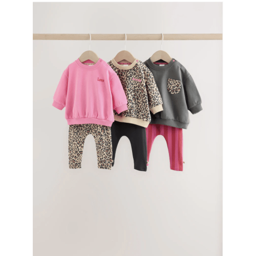 Buy Animal Printed Sweat Top and Leggings Baby Set 6 Pack (0mths-2yrs) from Next USA
