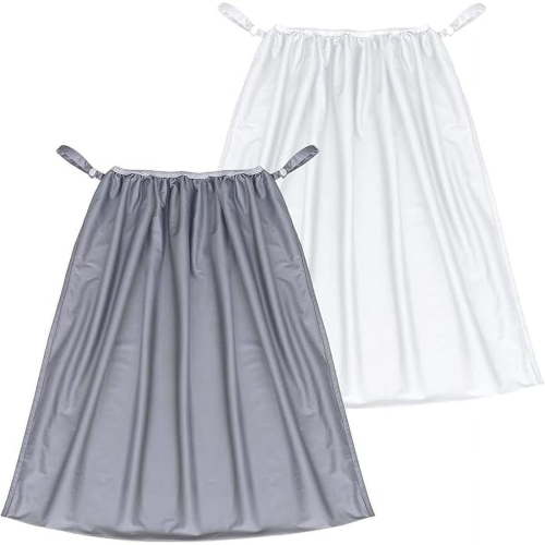 Reusable Diaper Pail Liner Bags 2 Pack for Ubbi Diaper Pail, Waterproof Larger Capacity & Washable Wet Bag for Dirty Diapers, Cloth Diaper, Laundry and Kitchen Garbage, Grey & White