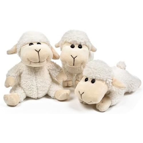 Lamb Plush Sheep Stuffed Animal Decorations 3Pcs (Sitting, Standing, Kneeling) White Sheep Toys Gift for Kids Little Girl/Boy Baby Gift Hugging Toy