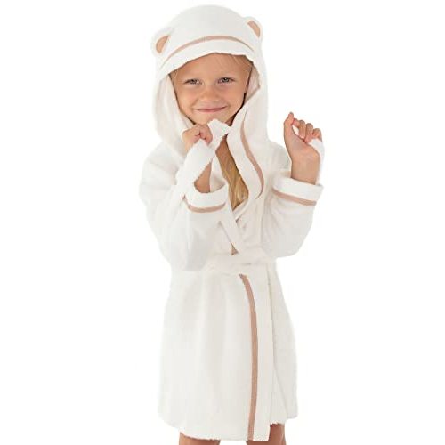 Premium Soft Toddler Bathrobe - Rayon from Bamboo Toddler Robe with Hood - Kids Boys & Girls Robe