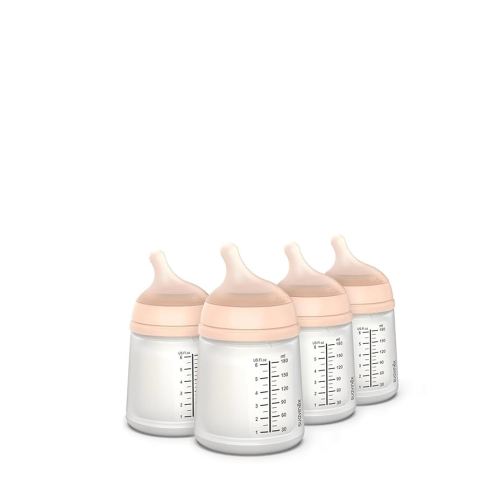 Suavinex Zero Zero Anti Colic Baby Bottle, No 1 Spanish Baby Bottle Brand, Minimizes Bottle Rejection & Nipple Confusion, Perfect for Breastfeeding Babies (4, Fair (6 Ounce))