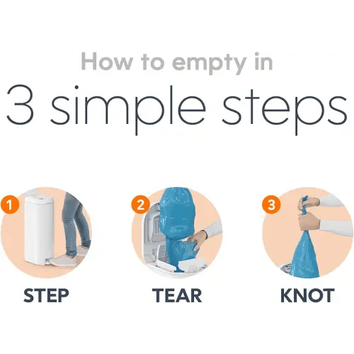 Diaper Genie Platinum Pail Gift Set, Lily White, Made of Durable Stainless Steel and Includes 2 Easy Roll Refills with 18 Bags and 30 Bags