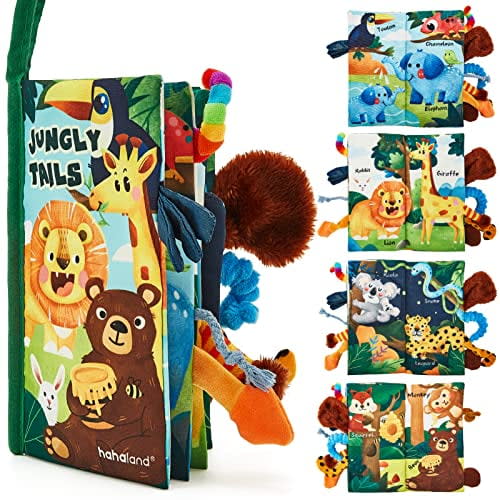 Baby Books 0-6 Months,Infant Tummy Time Toys High Contrast Sensory Baby Toys 6 to 12 Months Touch Feel Book Gift for Boys Girls 0-3 Months Crinkle Soft Cloth Book Early Learning Stroller Toy
