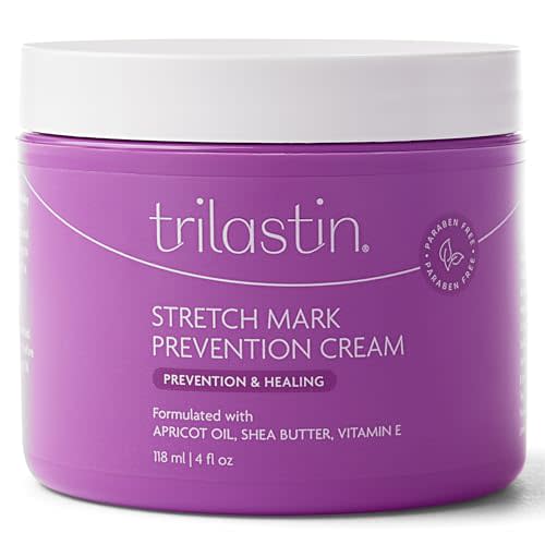 Trilastin Stretch Mark Cream for Pregnancy  Hydrating Belly Cream for Pregnant Women- Shea Butter & Vitamin E, Paraben Free, No Added Fragrances - Maternity Body Lotion for Belly, Hips, Thighs  4 oz