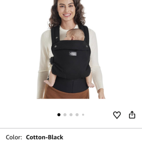 Momcozy Baby Carrier - Ergonomic, Cozy and Lightweight Carrier for 7-44lbs, Effortless to Put On, Ideal for Hands-Free Parenting, Enhanced Lumbar Support, Purehug for Infant to Toddler, Black