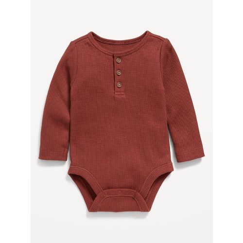 Long-Sleeve Thermal-Knit Henley Bodysuit for Baby | Old Navy