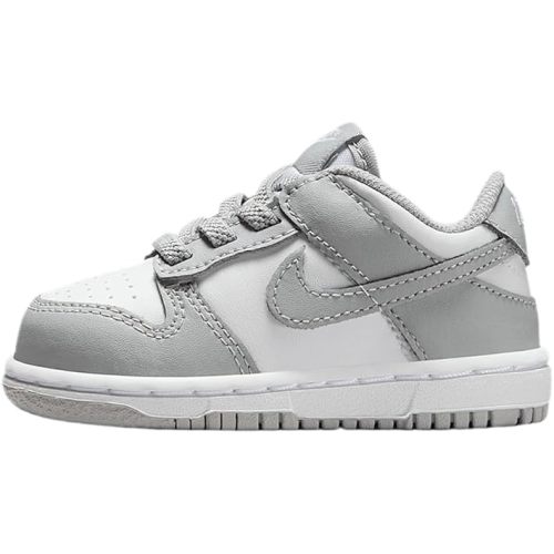 Nike Dunk Low Baby/Toddler Shoes (FB9107-123, White/White/Light Smoke Grey)