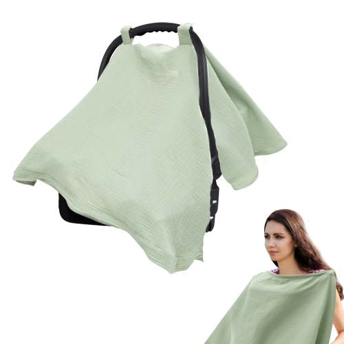 Hvxrjkn 2 In1 Nursing Cover, Breathable Baby Car Seat Cover for Outdoor Use Soft Cotton Breastfeeding Scarf for Infant Stroller Feeding Privacy