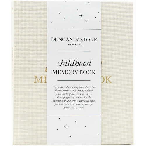 Childhood Memory Book - Elegant Memory Book For Kids Till Age 18 W/Guided Prompts, Space for Photos & More - Childhood Memory Journal (175 Pages, Cream)