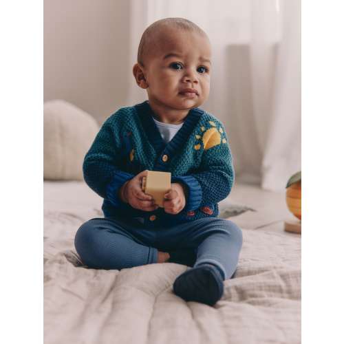 Blue Transport Baby Embroidered Cardigan (0mths-2yrs)