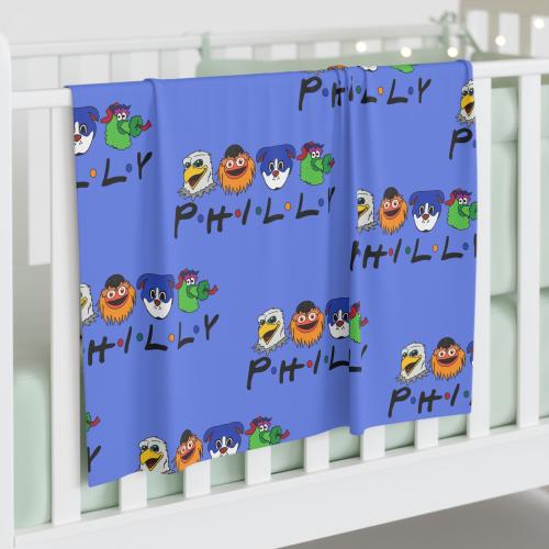 Philly Mascot Cartoon Baby Swaddle Blanket