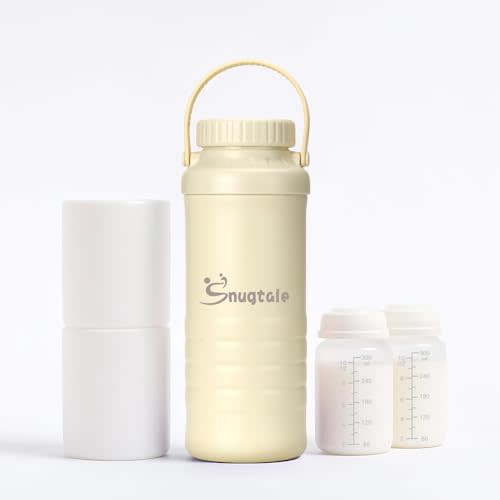 22oz Portable Breast Milk Cooler Bottle – Milk Cooler for Breastmilk, 24H+ Cooling, with 2 BPA-Free Bottles with Measurement Marks, Travel Essential for Outdoor Breastfeeding & Pumping