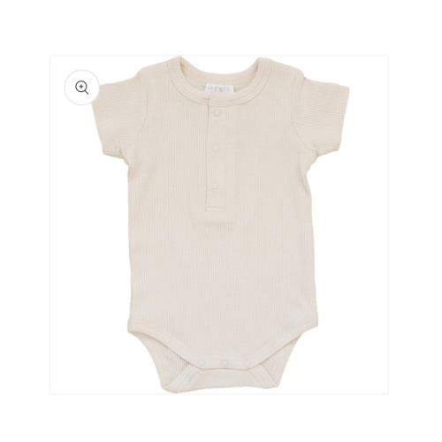 Vanilla Organic Cotton Ribbed Snap Bodysuit – Mebie Baby