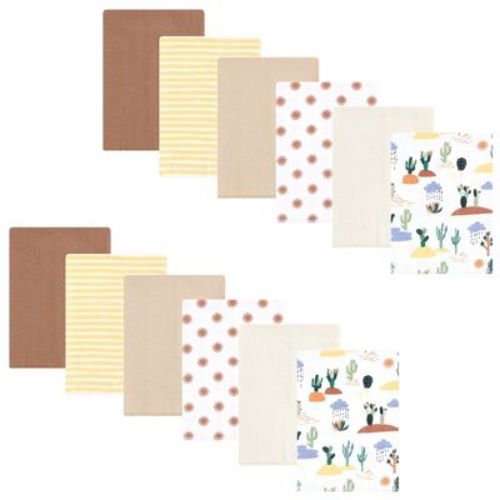 Hudson Baby Flannel Burp Cloth 12pk, Fun Desert, One Size