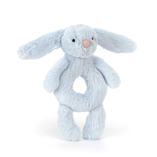 Bashful Bunny Ring Rattle - Baby Blue