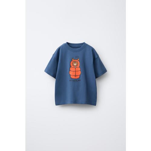 PRINTED T-SHIRT - Blue | ZARA United States