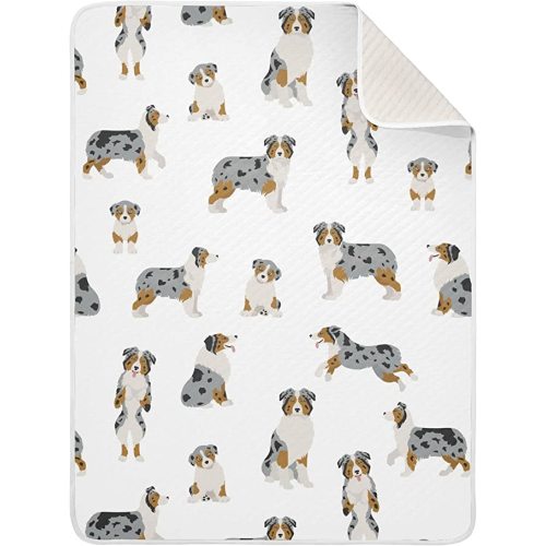 Ollabaky Australian Shepherd Dog Baby Blanket for Boys Girls Cotton Throw Blanket Swaddle Blanket for Crib Stroller Nursery Receiving Blanket Infant Toddler Unisex 30"x40"