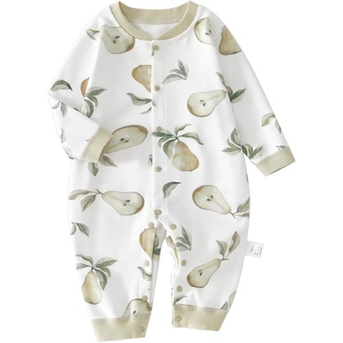 100% Organic Cotton Soft 3-24 Months Unisex Footless Newborn Baby Sleepers Pajamas Romper Boys Girls Long Sleeve