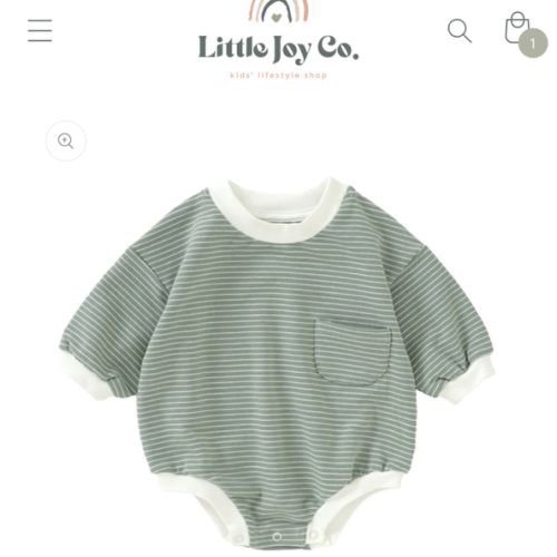 Organic Cotton Striped Sweatshirt Romper | Little Joy Co.