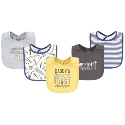 Hudson Baby Infant Boy Cotton Bibs, Construction Work, One Size