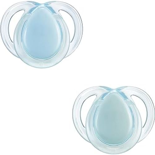 Tommee Tippee Nighttime Soother, 0-6 Months, 2 Pack of Glow in The Dark soothers with Reusable steriliser pod, Assorted Colours