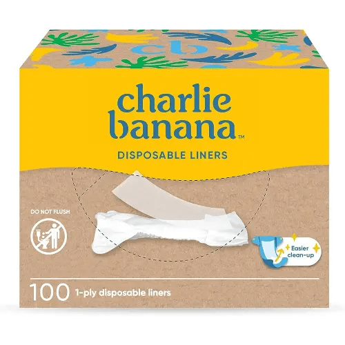 Charlie Banana Baby Disposable Cloth Diaper Liners and Baby Wipes, Unscented, 100 Count Pack