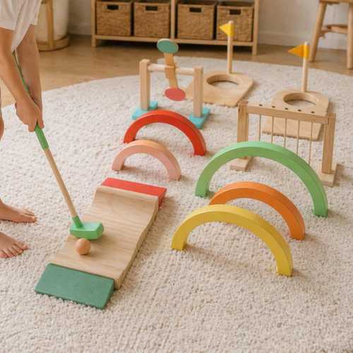 Wooden Golf Toy for Kids, Custom Engraved Toy for Kid, Montessori Toy