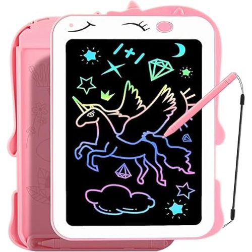 Teriph LCD Writing Tablet for Kids, Unicorn Girl Toys, Toddlers Toys Drawing Board, Educational Doodle Pad Kid Toy for 3 4 5 6 7 8 Year Old Girls Boys Easter Birthday Party Xmas Gift, 8.5inch & Pink