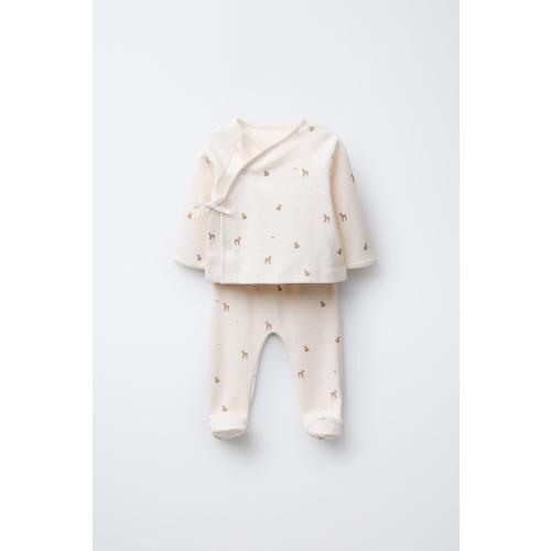 FAWN T-SHIRT AND LEGGINGS SET - Ecru | ZARA United States