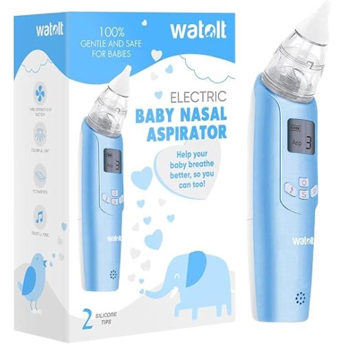 Watolt Baby Nasal Aspirator - Electric Nose Suction for Baby - Automatic Booger Sucker for Infants - Battery Powered Snot Mucus Remover for Kids Toddlers